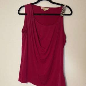 Michael Kors women’s tank sleeveless metal strap top shirt sz Large